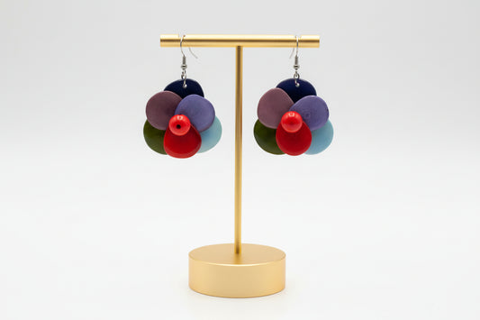 Multicolor Rose Tagua Earrings