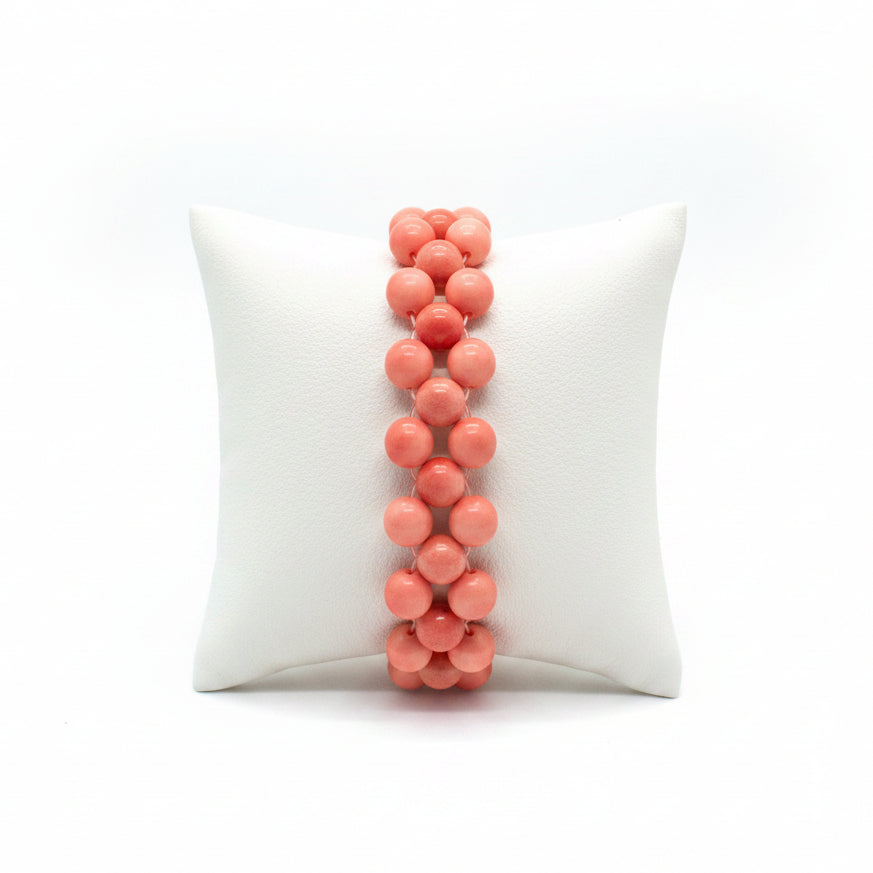 Salmon Tagua Nut Stretchable Bracelet