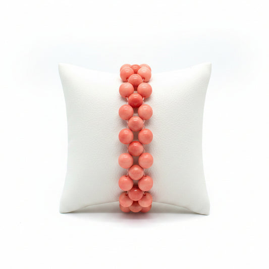 Salmon Tagua Nut Stretchable Bracelet