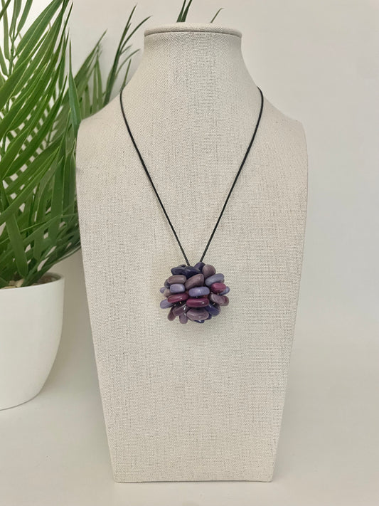 Purple Adjustable Tagua Necklace