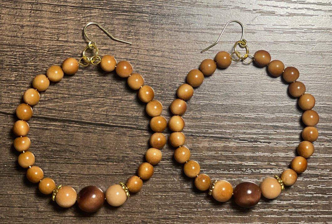 Brown Hoop Tagua Earrings