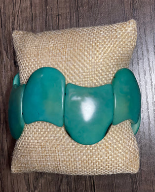 Teal Wave Tagua Bracelet