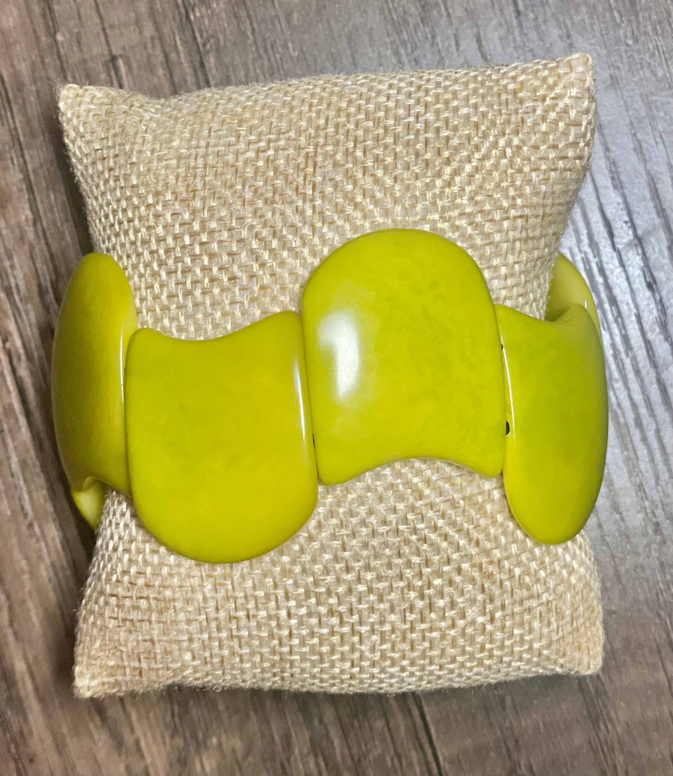 Lime Green Wave Tagua Bracelet