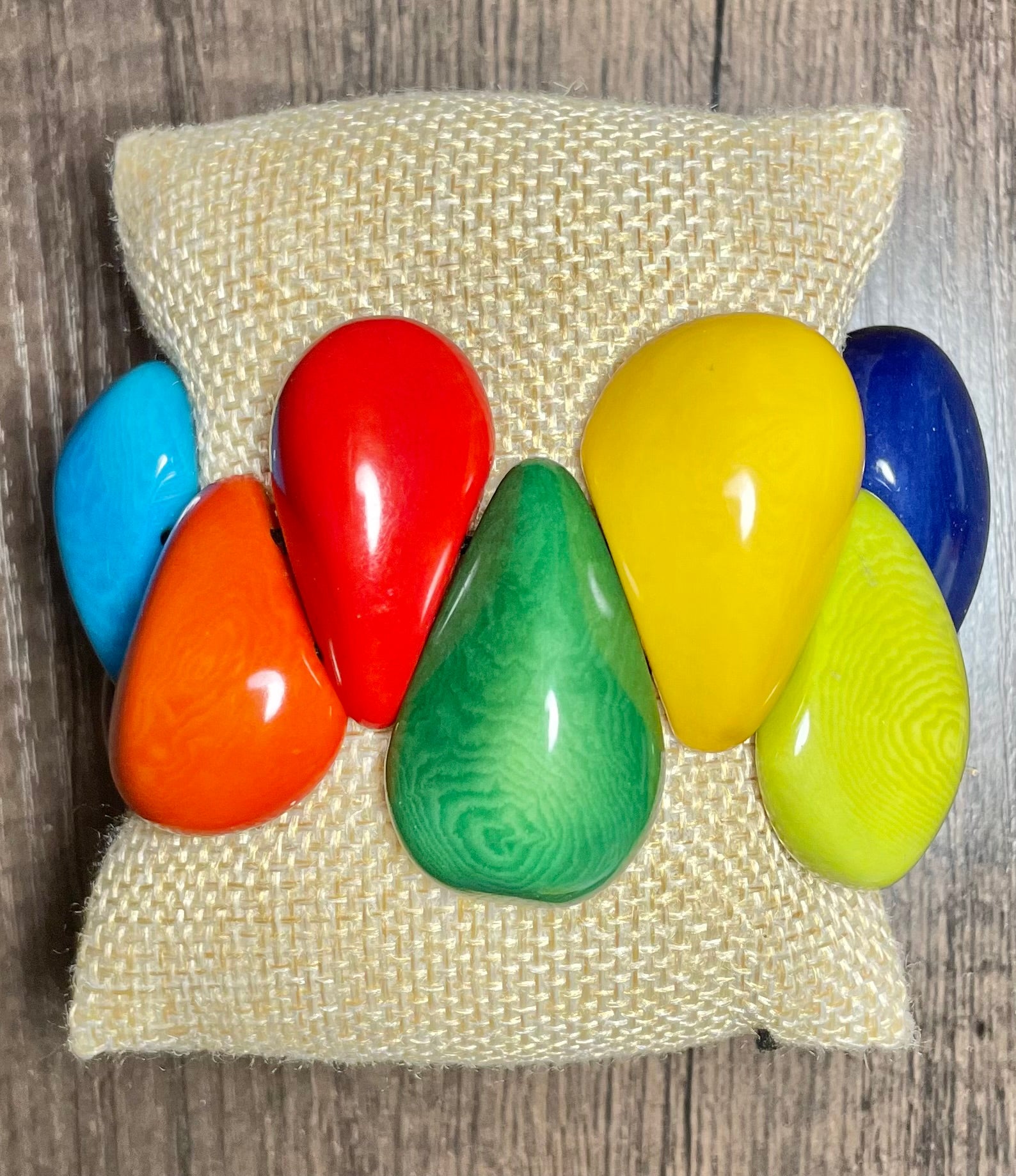 Multicolor Teardrop Tagua Bracelet