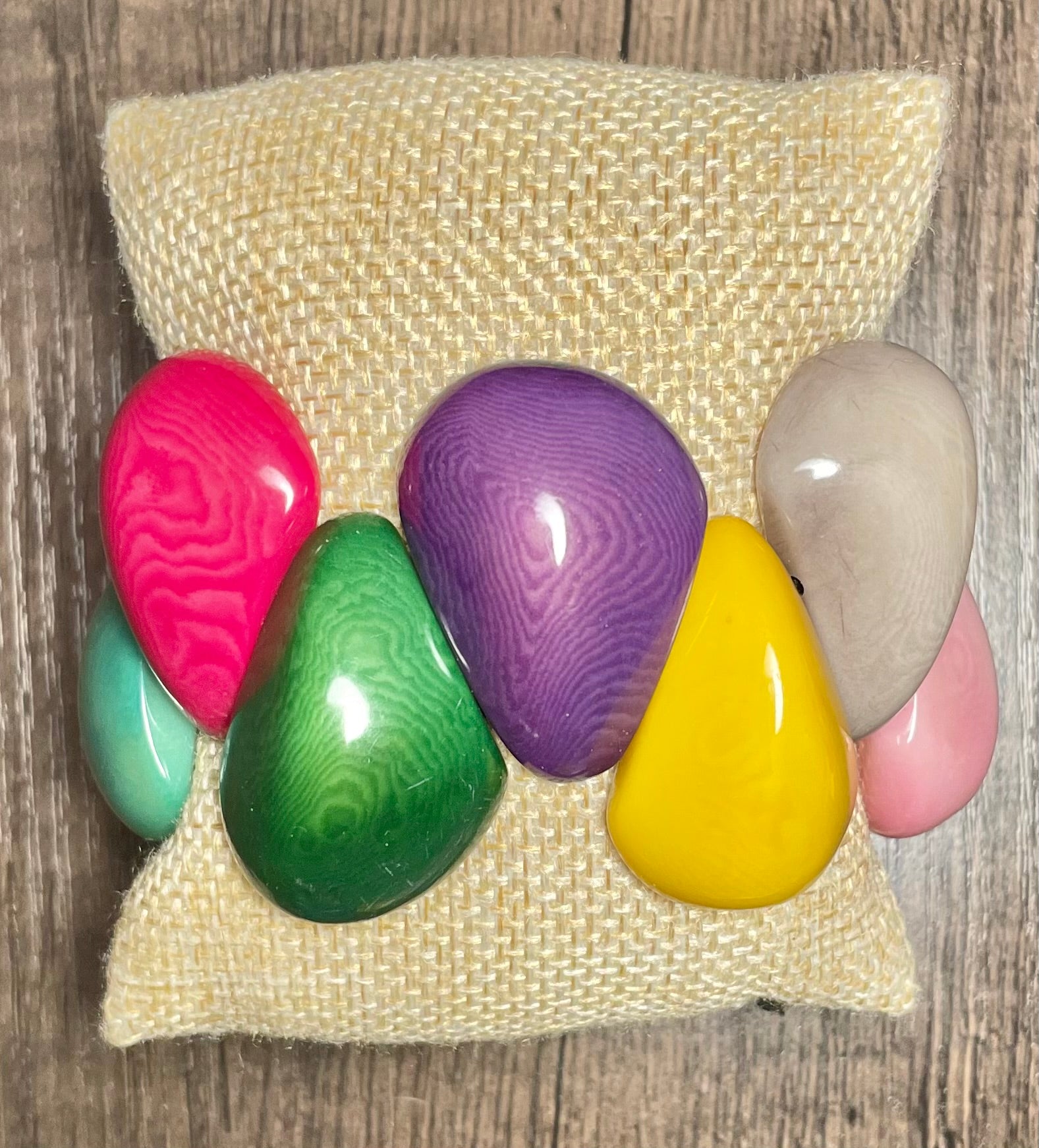 Multicolor Teardrop Tagua Bracelet