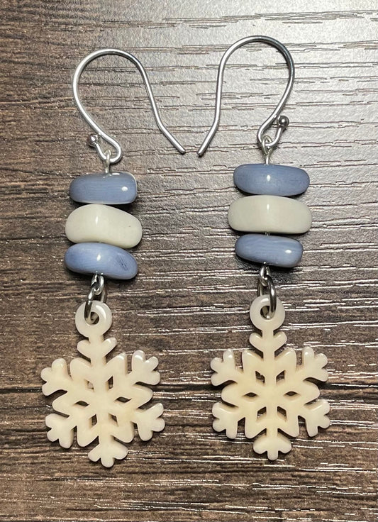 Snowflake Tagua Earrings