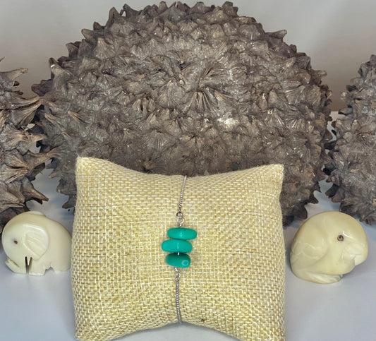 Teal Tagua Adjustable Bracelet