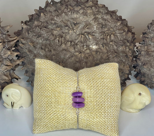 Purple Tagua Adjustable Bracelet