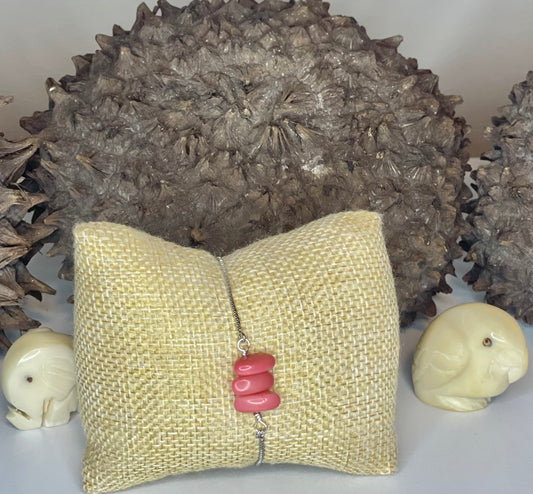 Pink Tagua Adjustable Bracelet