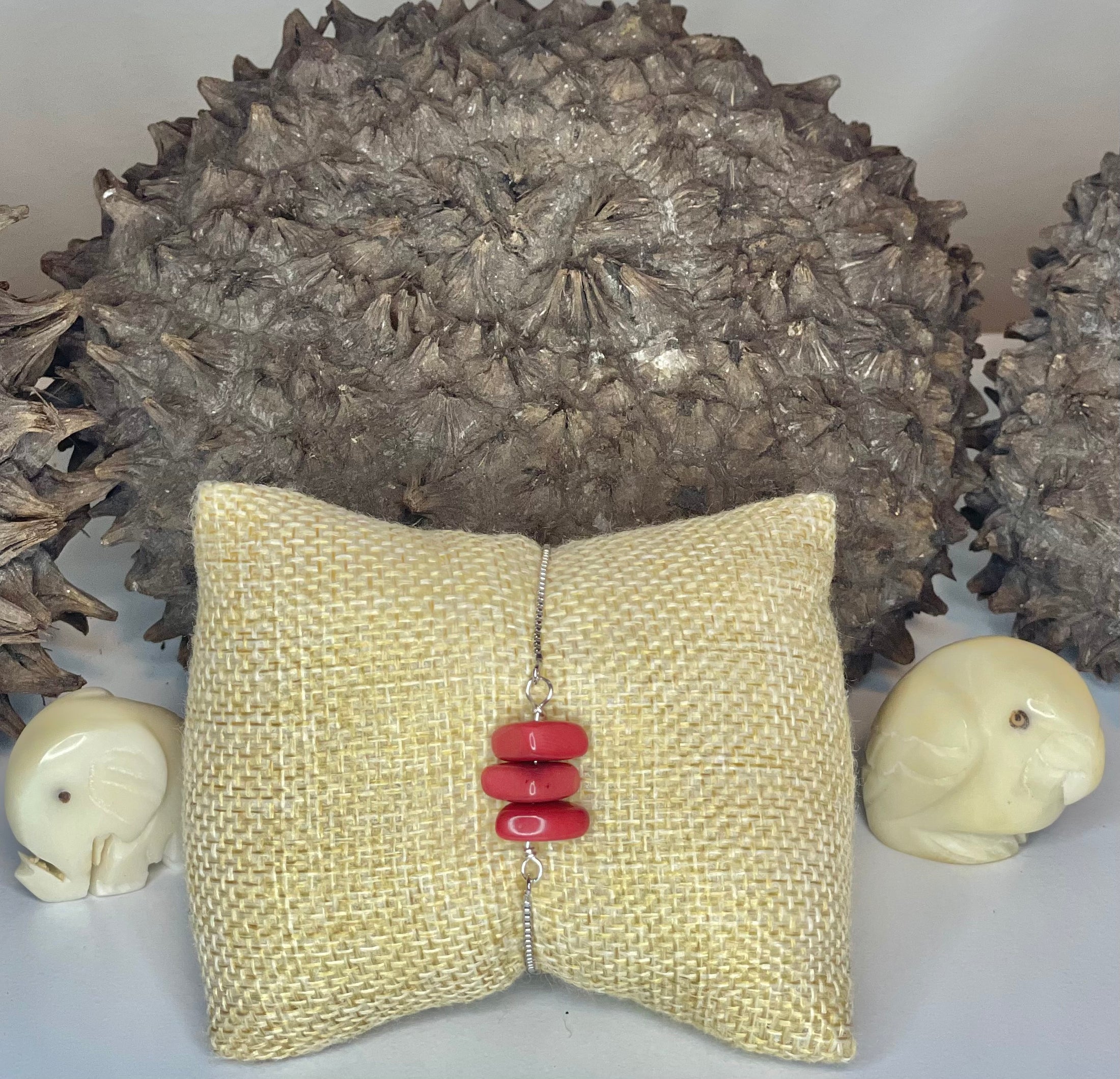 Red Tagua Adjustable Bracelet