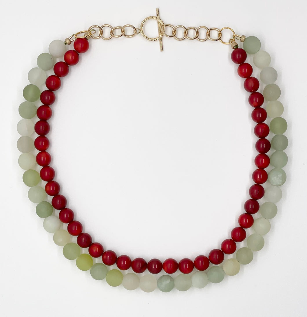 New Jade and Coral Necklace