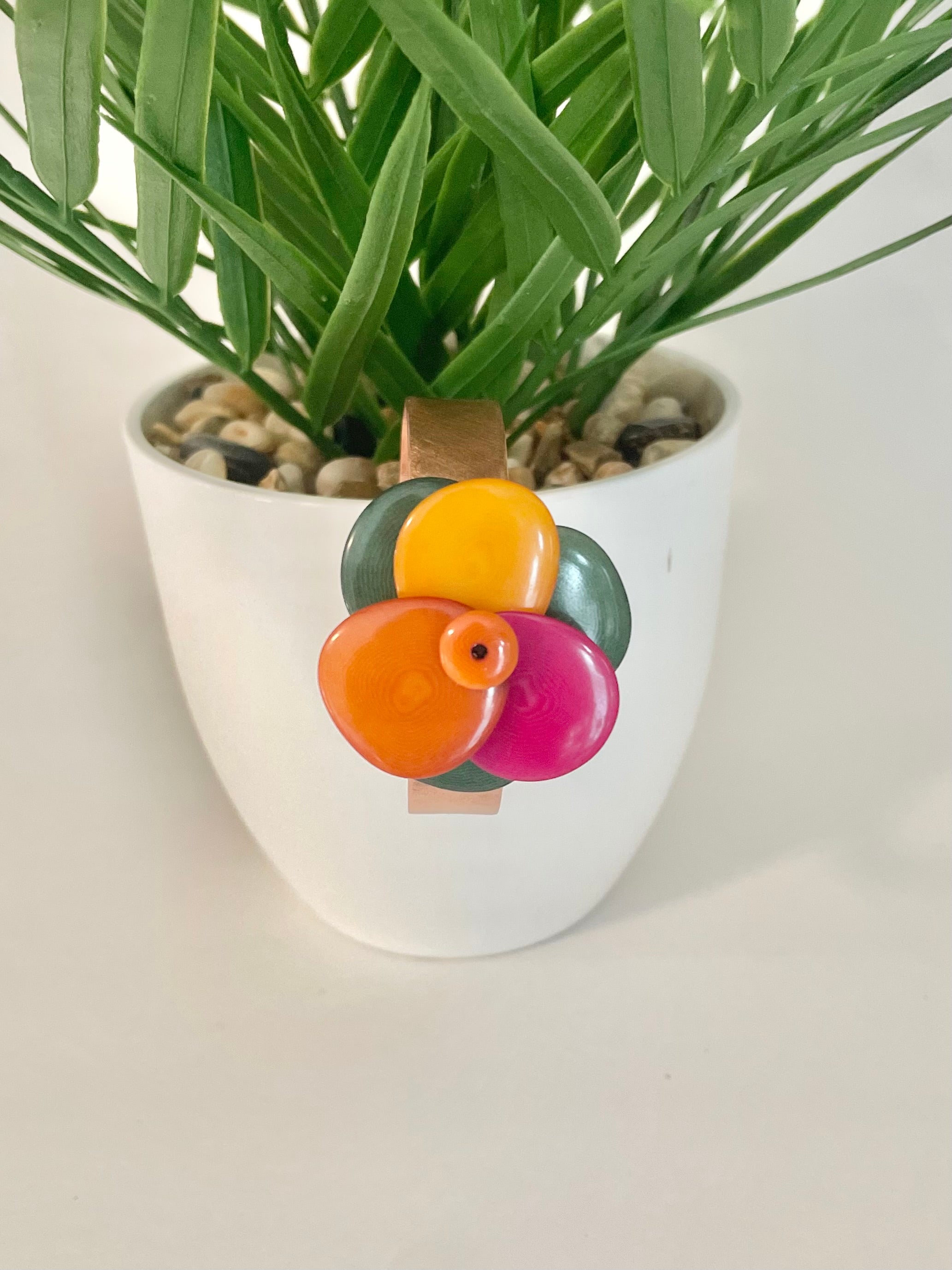 Tagua Rose Copper Cuff