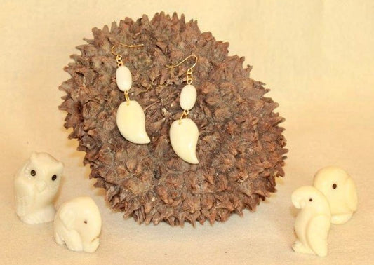 Ivory Tagua Nut Autumn Spring Earrings