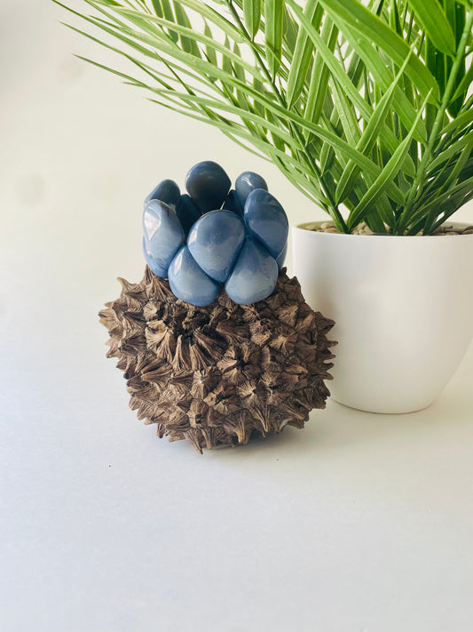 Light Blue Tagua Nut Stretchable Bracelet