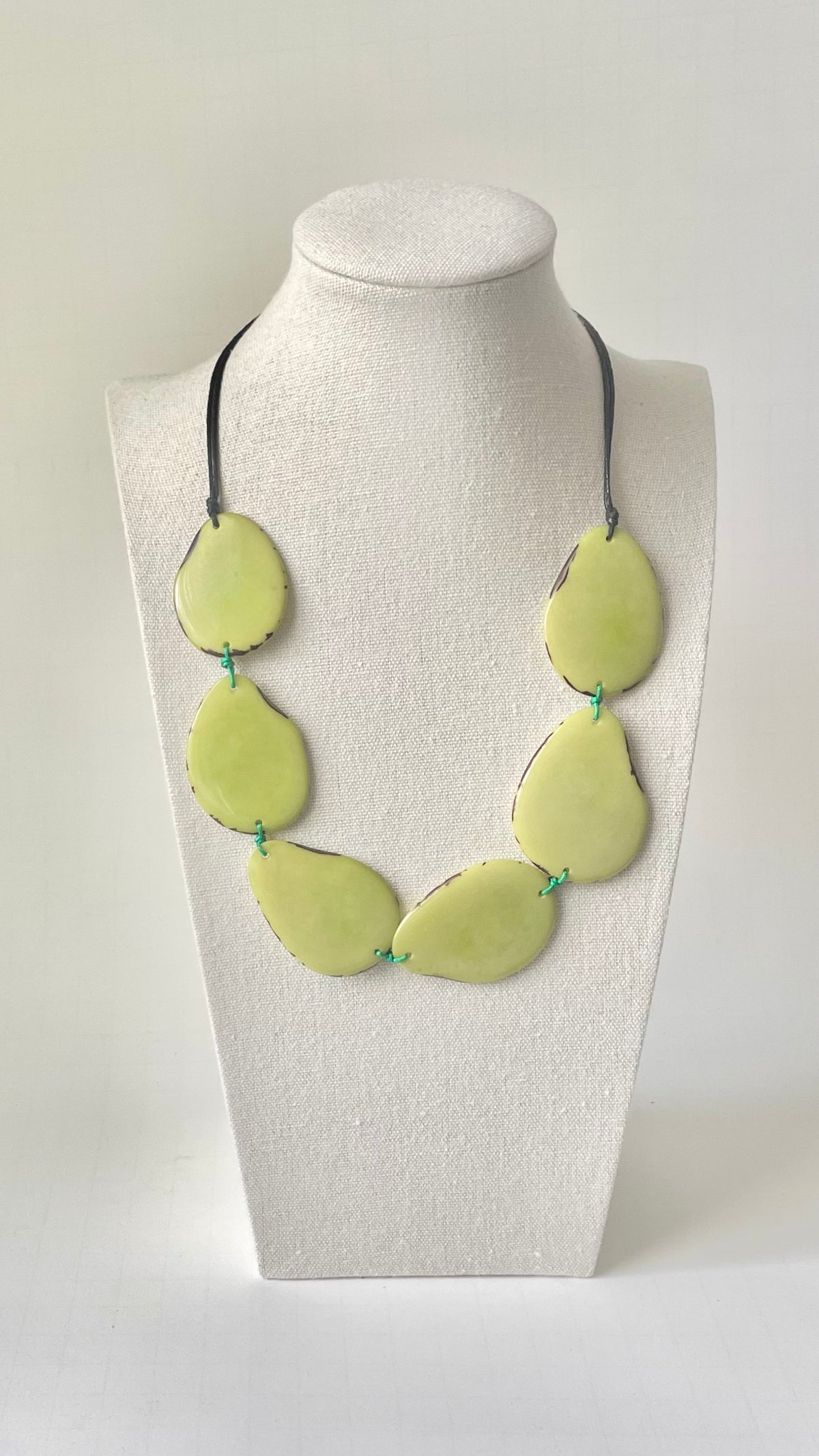Lime Green Tagua Nut Necklace – Sustainable Handmade Adjustable Jewelry