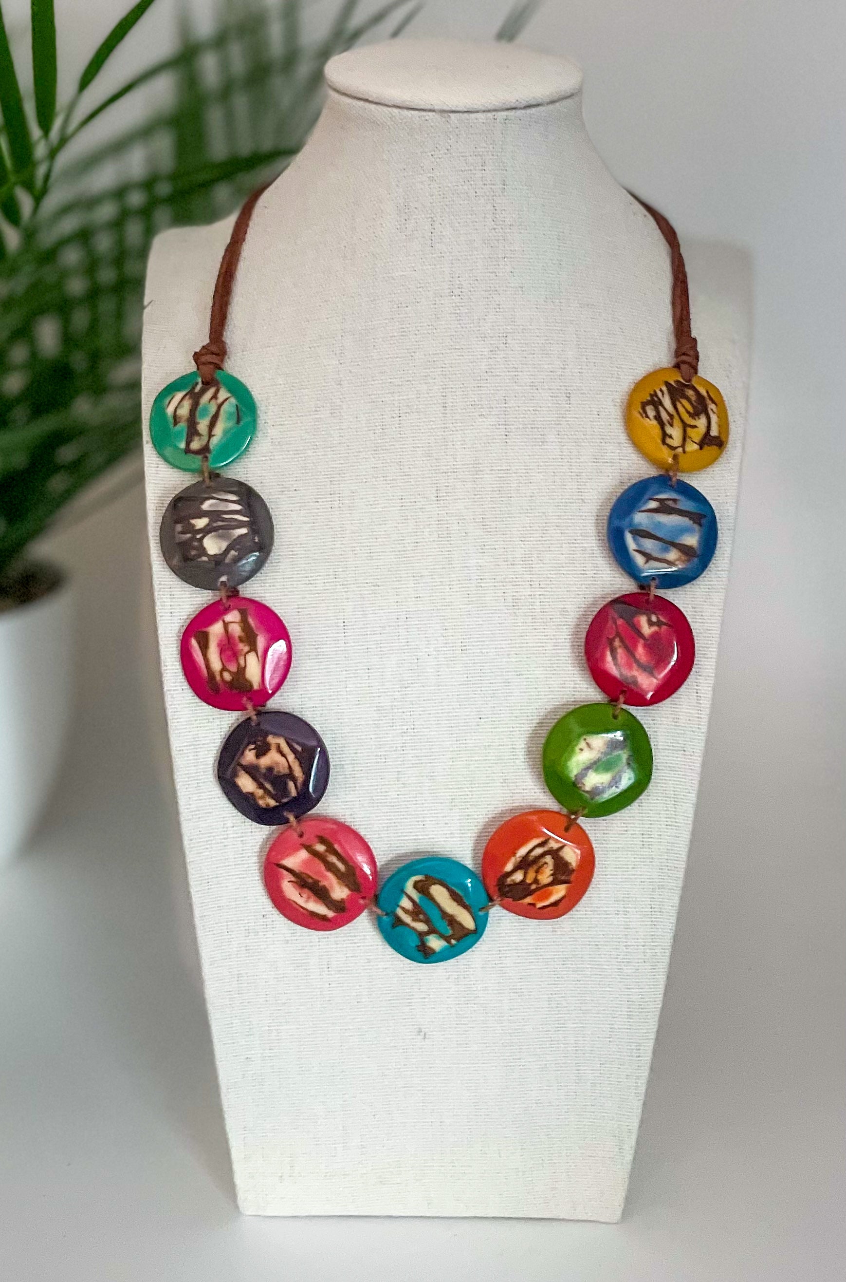 Multicolor Tagua Nut Necklace
