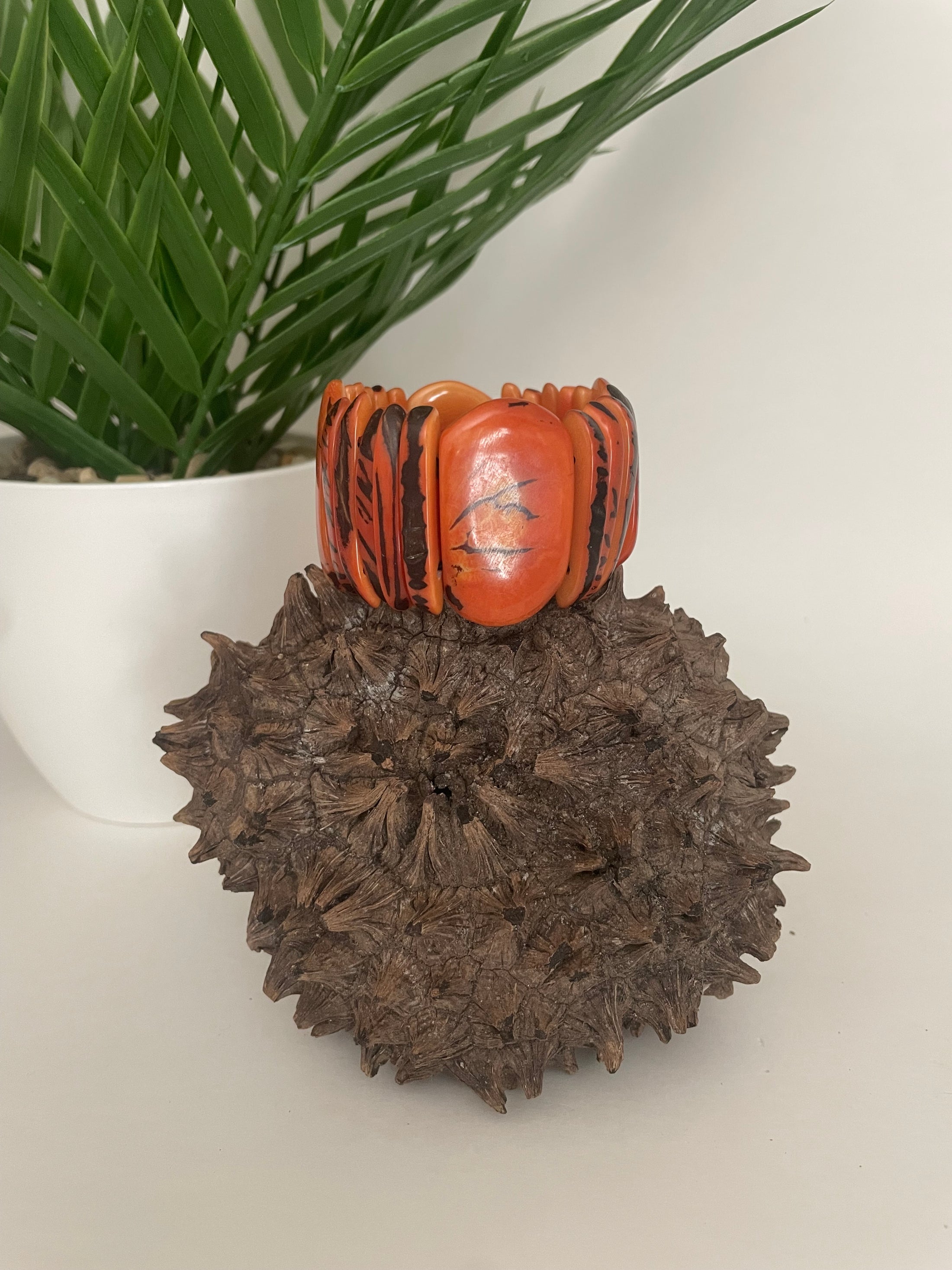 Orange Tagua Autumn Bracelet