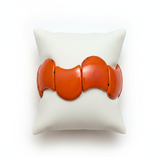 Orange Wave Tagua Bracelet autumn