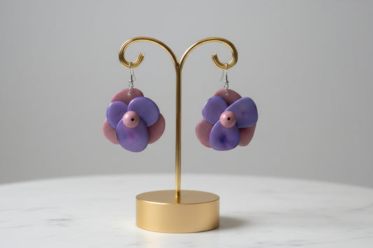 Purple Rose Tagua Earrings summer