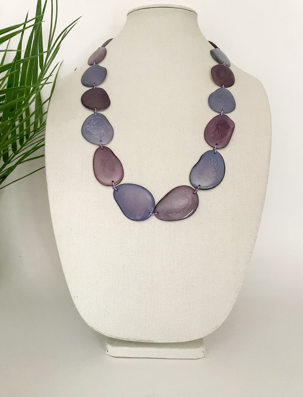 Purple Tagua Statement Necklace 
