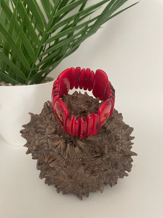 Red Tagua Autumn Spring Bracelet