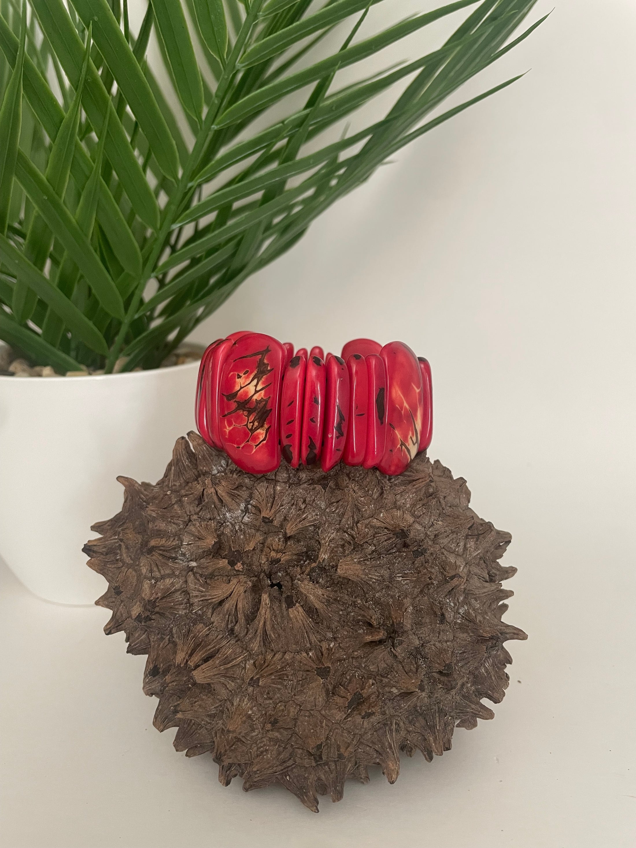 Red Tagua Autumn Spring Bracelet