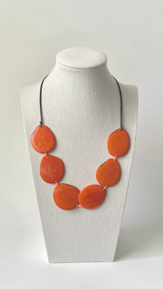 Saffron Tagua Nut Adjustable Necklace | Sustainable Handmade Jewelry