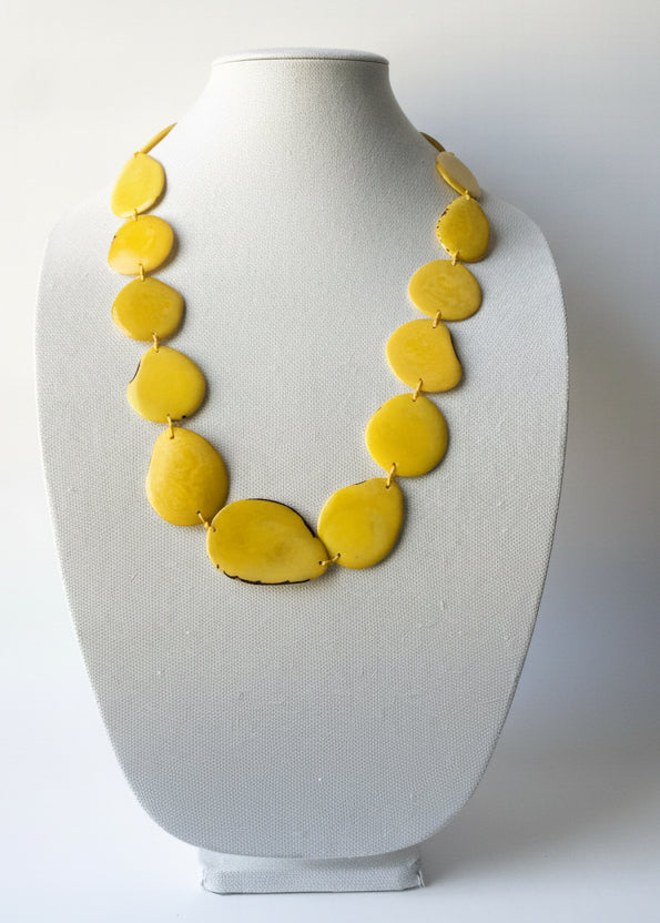 Sun-Kissed Yellow Tagua Nut Necklace | Sustainable Artisan Jewelry