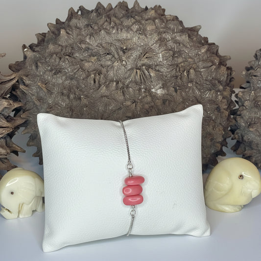 Sustainable Handcrafted Pink Tagua Nut Adjustable Bracelet