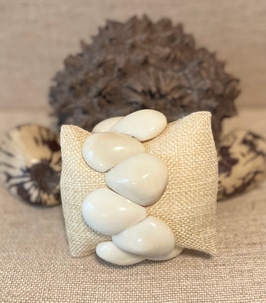 White Teardrop Tagua Nut Bracelet