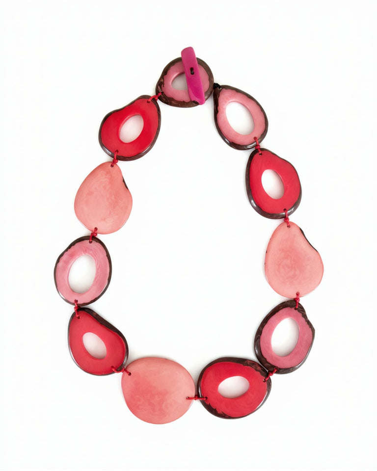 pink tagua nut necklace
