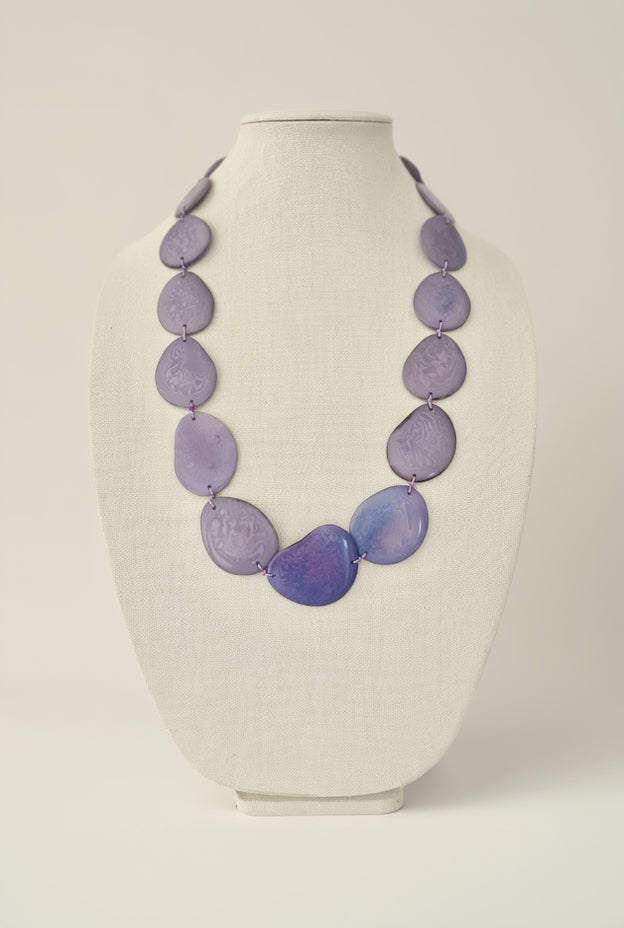 purple tagu nut long necklace Summer winter