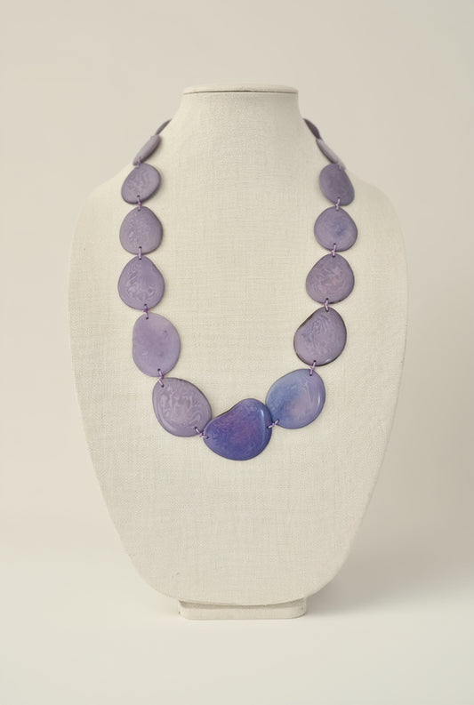purple tagu nut long necklace Summer winter