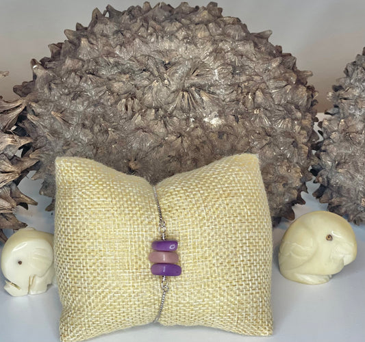 Shades of Purple Tagua Adjustable Bracelet