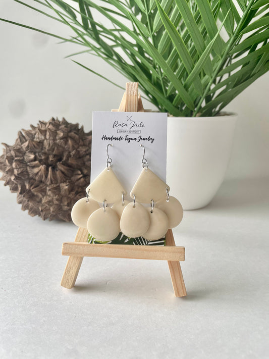 white tagua nut earrings