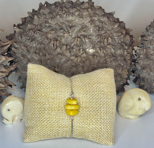 yellow tagua nut bracelet