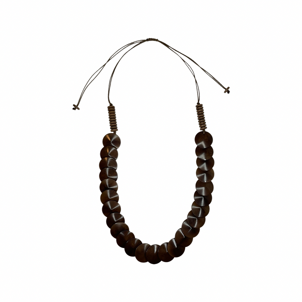 Brown Tagua Nut Adjustable Necklace
