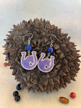 Load image into Gallery viewer, Light Purple Tagua Nut Horseshoe Derby Earrings
