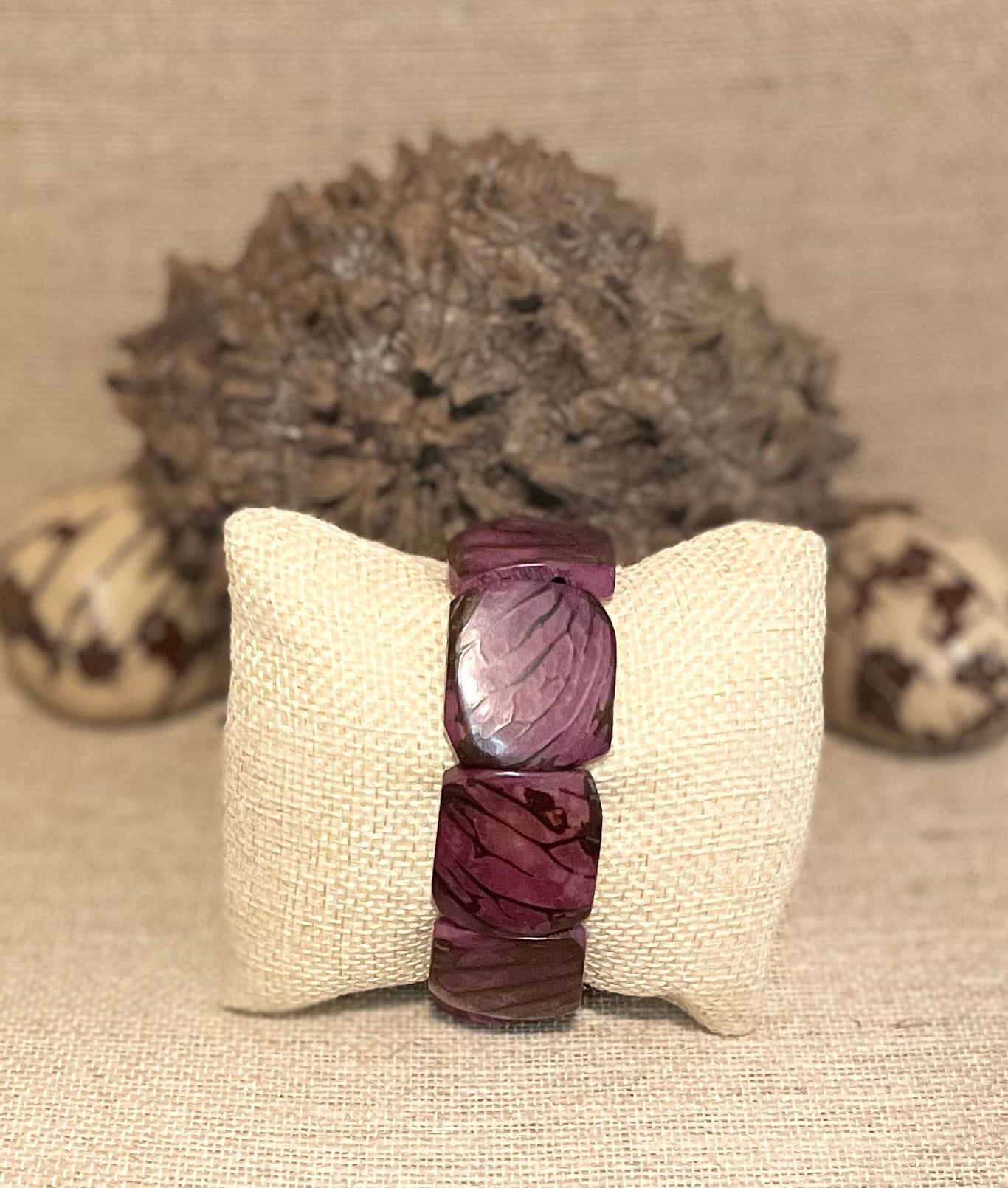 Maroon Tagua Nut Bracelet