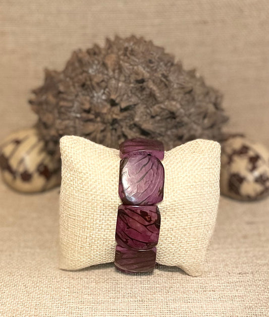 Maroon Tagua Nut Bracelet