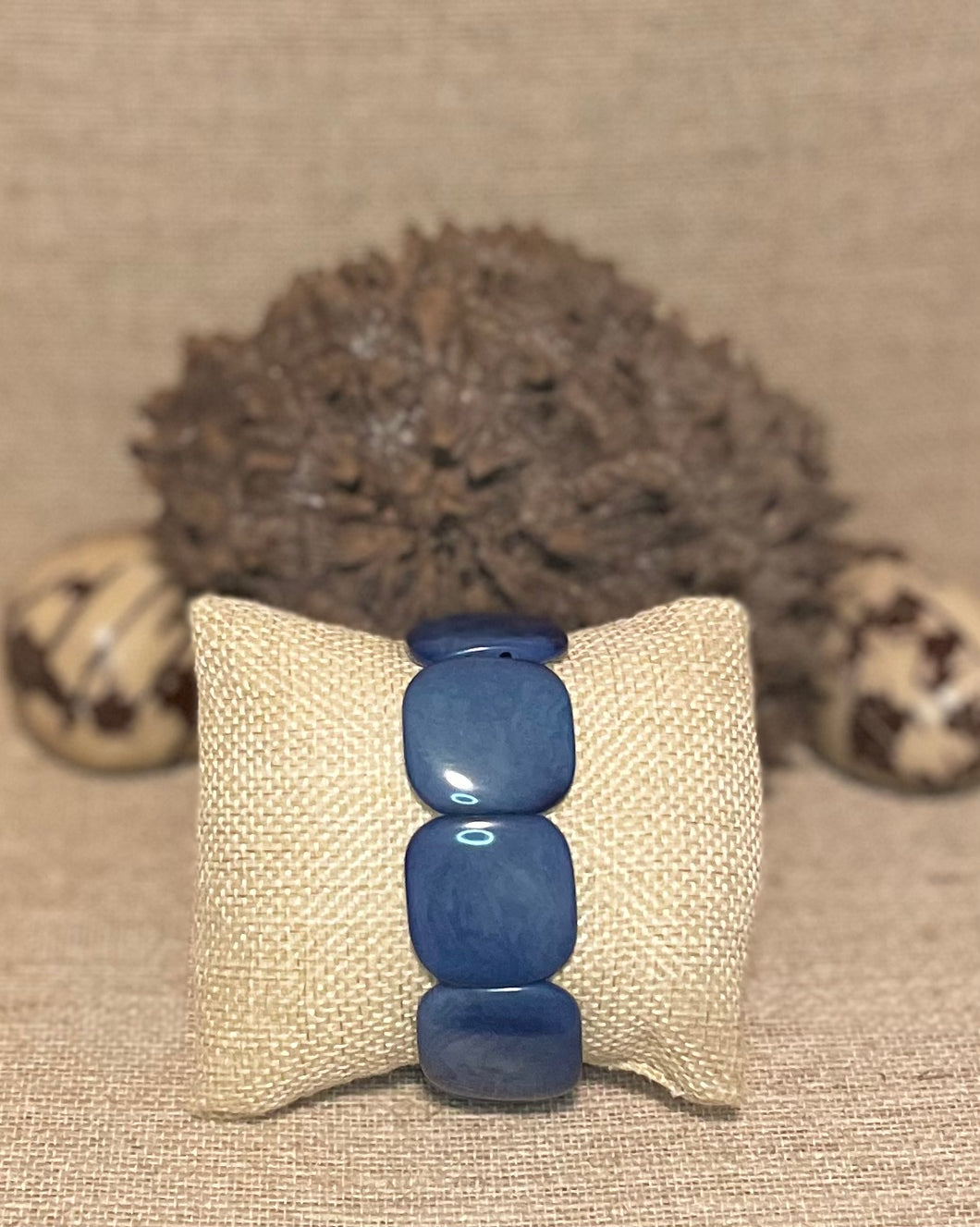 Blue Tagua Nut Bracelet
