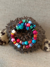 Load image into Gallery viewer, Multicolor Tagua Nut Memory Wire Bracelet
