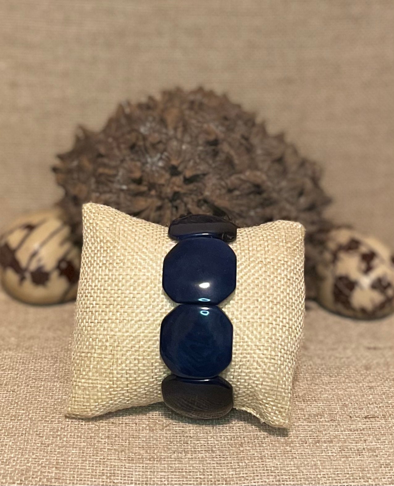 Blue Tagua Nut Bracelet