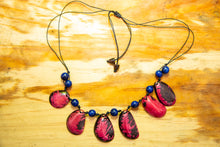 Load image into Gallery viewer, Pink Blue Tagua Nut Adjustable Necklace (Click to see more options)
