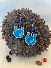 Load image into Gallery viewer, Turquoise Tagua Nut Horseshoe Derby Earrings
