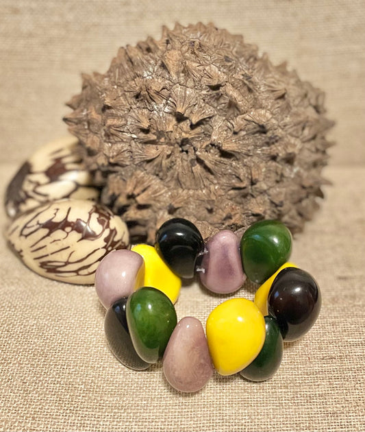 Tricolor Teardrop Tagua Nut Bracelet
