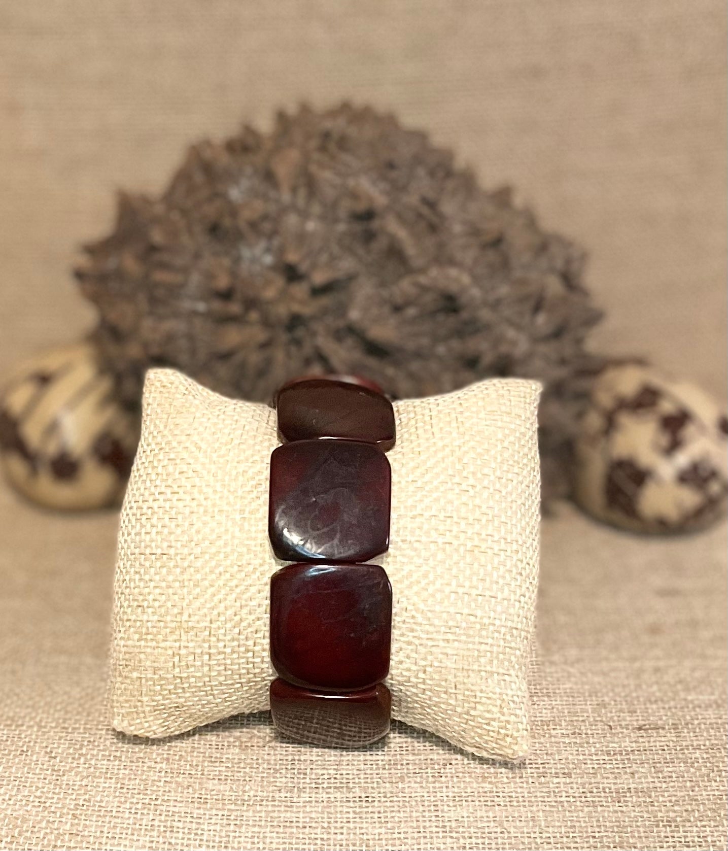 Dark Brown Tagua Nut Bracelet