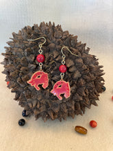 Load image into Gallery viewer, Red Tagua Nut Horseshoe Derby Earrings
