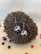 Load image into Gallery viewer, Purple Tagua Nut Horseshoe Derby Earrings
