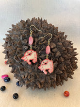Load image into Gallery viewer, Salmon Tagua Nut Horseshoe Derby Earrings
